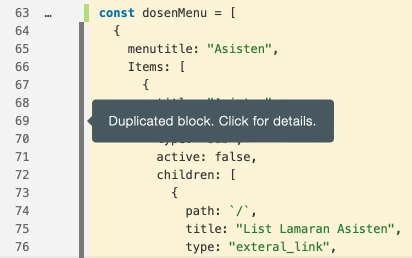 SIASISTEN Duplicated Block Details